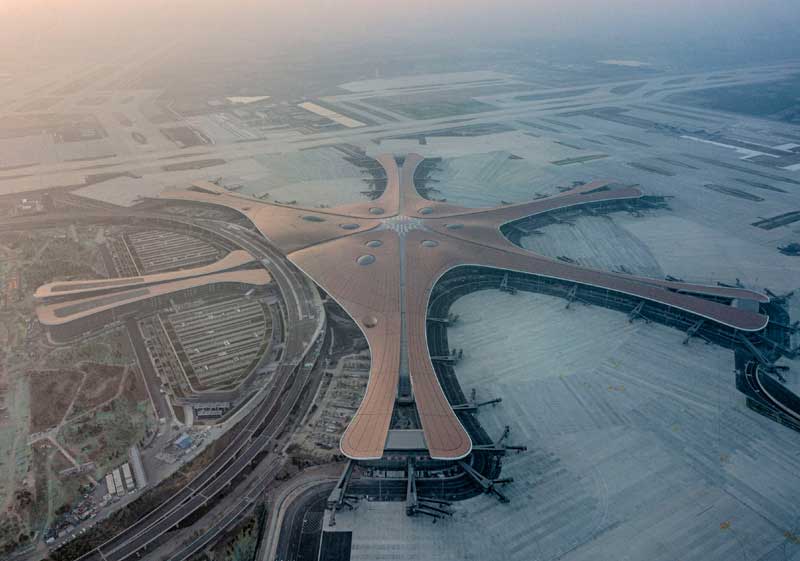 这是6月14日无人机拍摄的北京大兴国际机场(全景拼接照片).